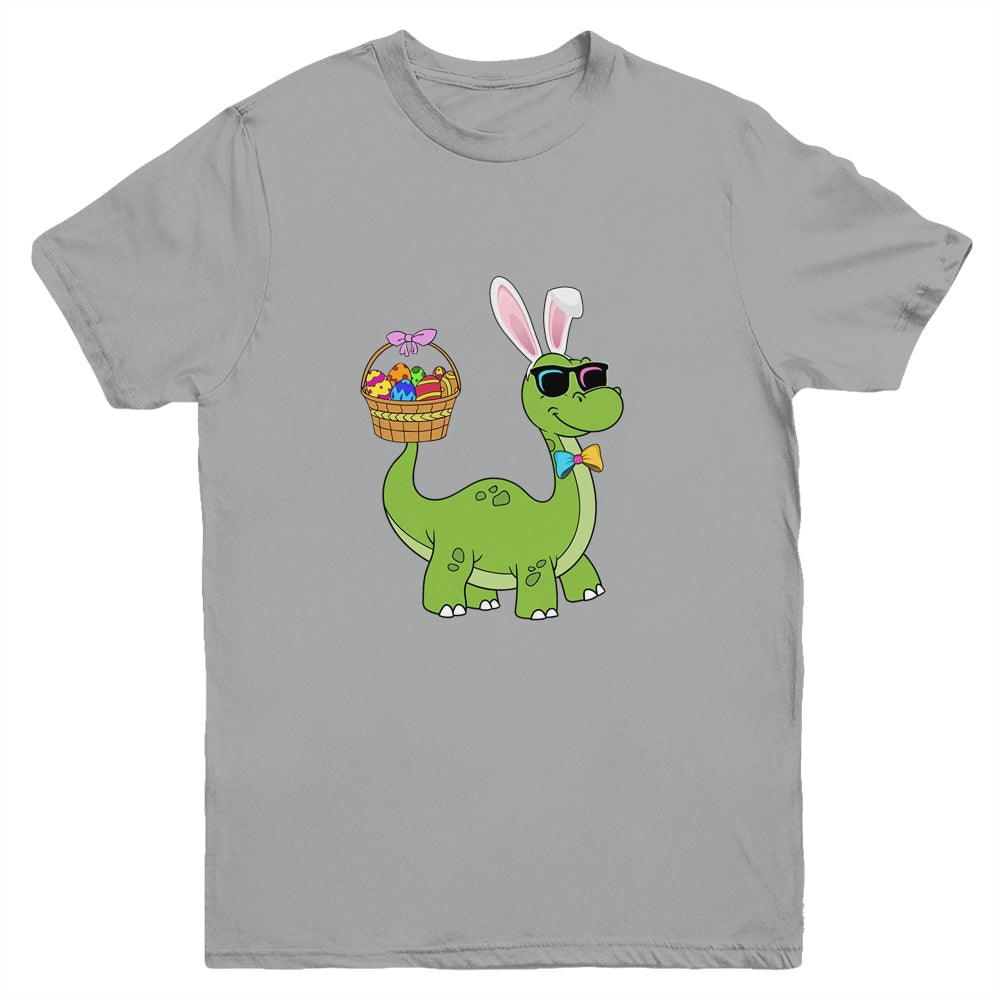 Brontosaurus Bunny Ears Egg Easter Day Dinosaur Dino Boys Youth Shirt | siriusteestore