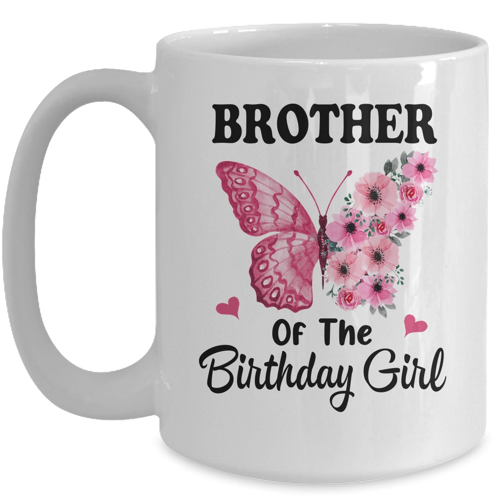 Brother 1st First Birthday Matching Family Butterfly Floral Mug | siriusteestore