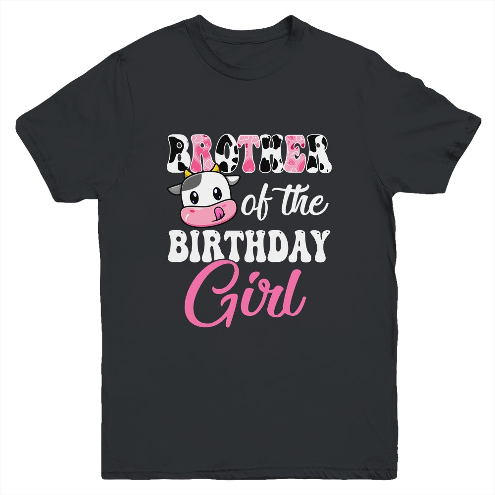 Brother Of The Birthday Girl Farm Cow 1st Birthday Girl Youth Shirt | siriusteestore