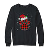 Buffalo Plaid Christmas Paw Dog With Santa Hat Lights Gift Shirt & Sweatshirt | siriusteestore