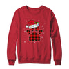 Buffalo Plaid Christmas Paw Dog With Santa Hat Lights Gift Shirt & Sweatshirt | siriusteestore