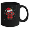 Buffalo Plaid Christmas Paw Dog With Santa Hat Lights Gift Mug | siriusteestore