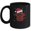 Buffalo Plaid Christmas Paw Dog With Santa Hat Lights Gift Mug | siriusteestore