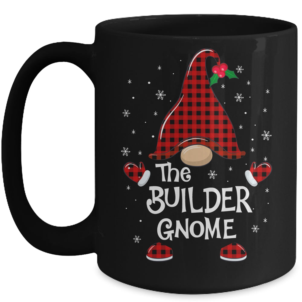 Builder Gnome Buffalo Plaid Matching Christmas Pajama Gift Mug | siriusteestore