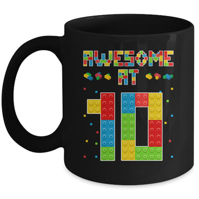 Building Blocks Bricks Awesome at 10 Years Old Birthday Boy Mug | siriusteestore