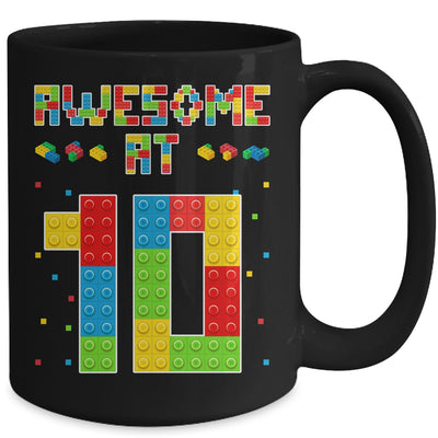 Building Blocks Bricks Awesome at 10 Years Old Birthday Boy Mug | siriusteestore