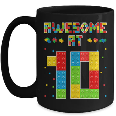 Building Blocks Bricks Awesome at 10 Years Old Birthday Boy Mug | siriusteestore