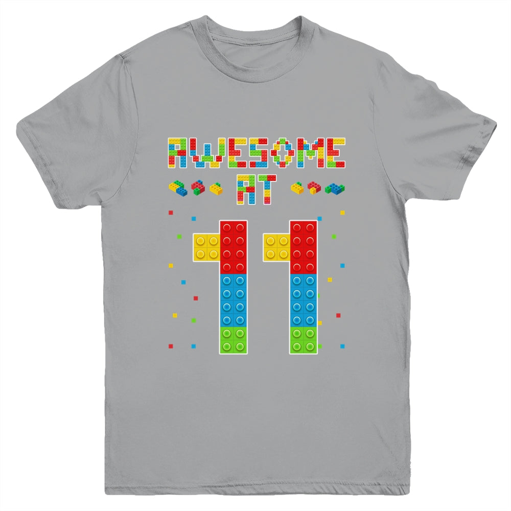 Building Blocks Bricks Awesome at 11 Years Old Birthday Boy Youth Shirt | siriusteestore