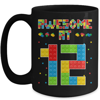 Building Blocks Bricks Awesome at 12 Years Old Birthday Boy Mug | siriusteestore