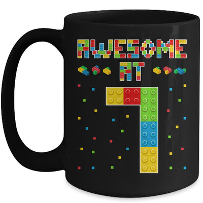 Building Blocks Bricks Awesome at 7 Years Old Birthday Boy Mug | siriusteestore