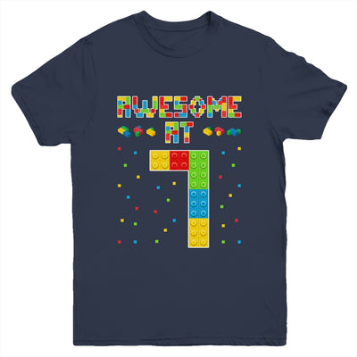 Building Blocks Bricks Awesome at 7 Years Old Birthday Boy Youth Shirt | siriusteestore