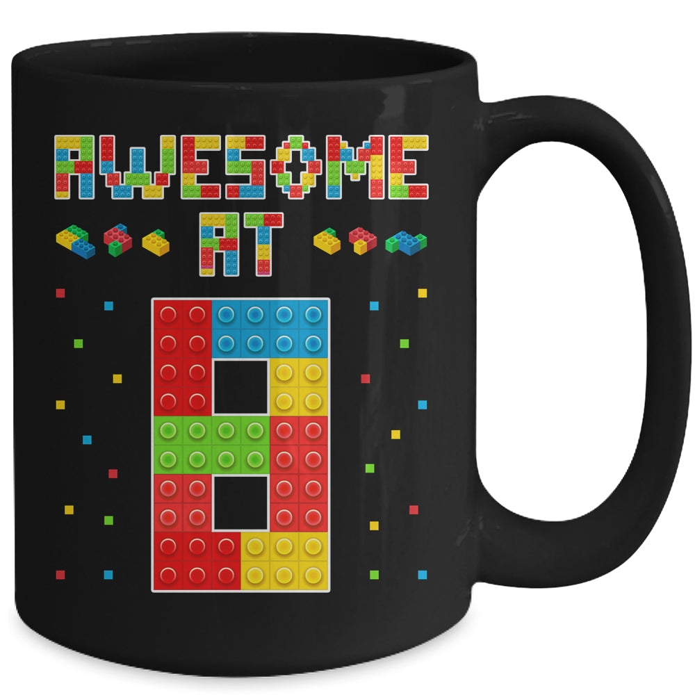 Building Blocks Bricks Awesome at 8 Years Old Birthday Boy Mug | siriusteestore