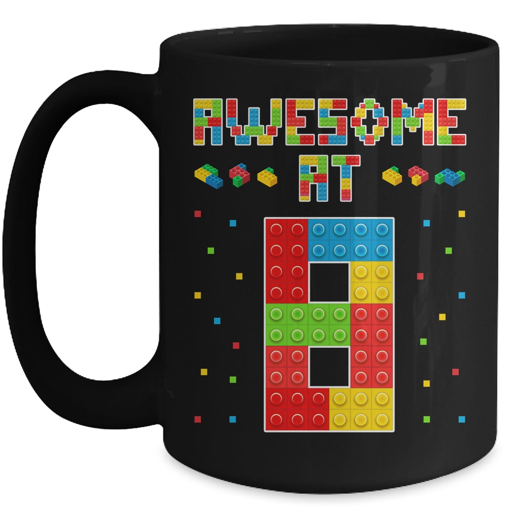 Building Blocks Bricks Awesome at 8 Years Old Birthday Boy Mug | siriusteestore