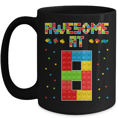 Building Blocks Bricks Awesome at 8 Years Old Birthday Boy Mug | siriusteestore