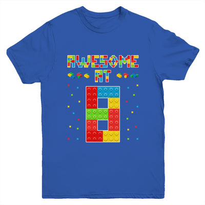 Building Blocks Bricks Awesome at 8 Years Old Birthday Boy Youth Shirt | siriusteestore