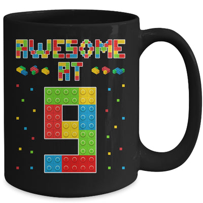 Building Blocks Bricks Awesome at 9 Years Old Birthday Boy Mug | siriusteestore