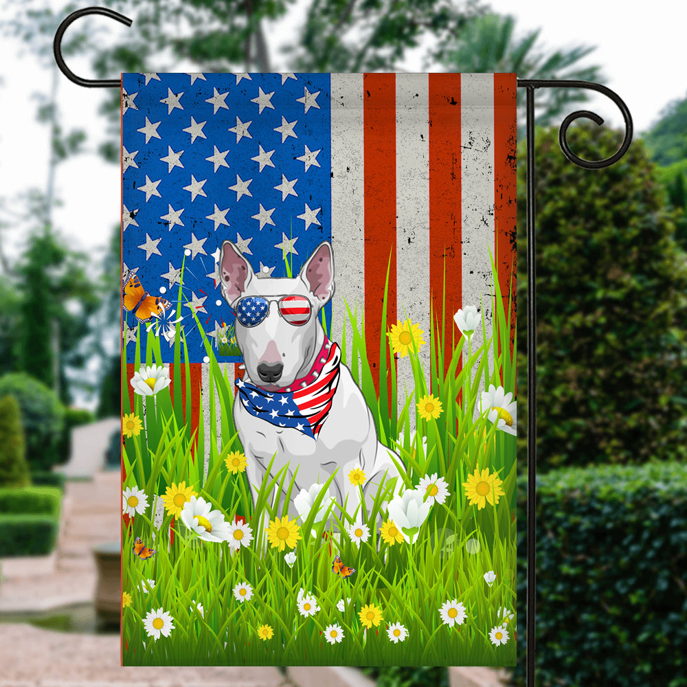Bull Terrier American USA Flag 4th of July Dog Lover On Independence Day | siriusteestore