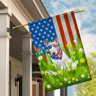 Bull Terrier American USA Flag 4th of July Dog Lover On Independence Day | siriusteestore