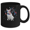 Bull Terrier Dog American USA Flag 4th of July women Lover Mug | siriusteestore
