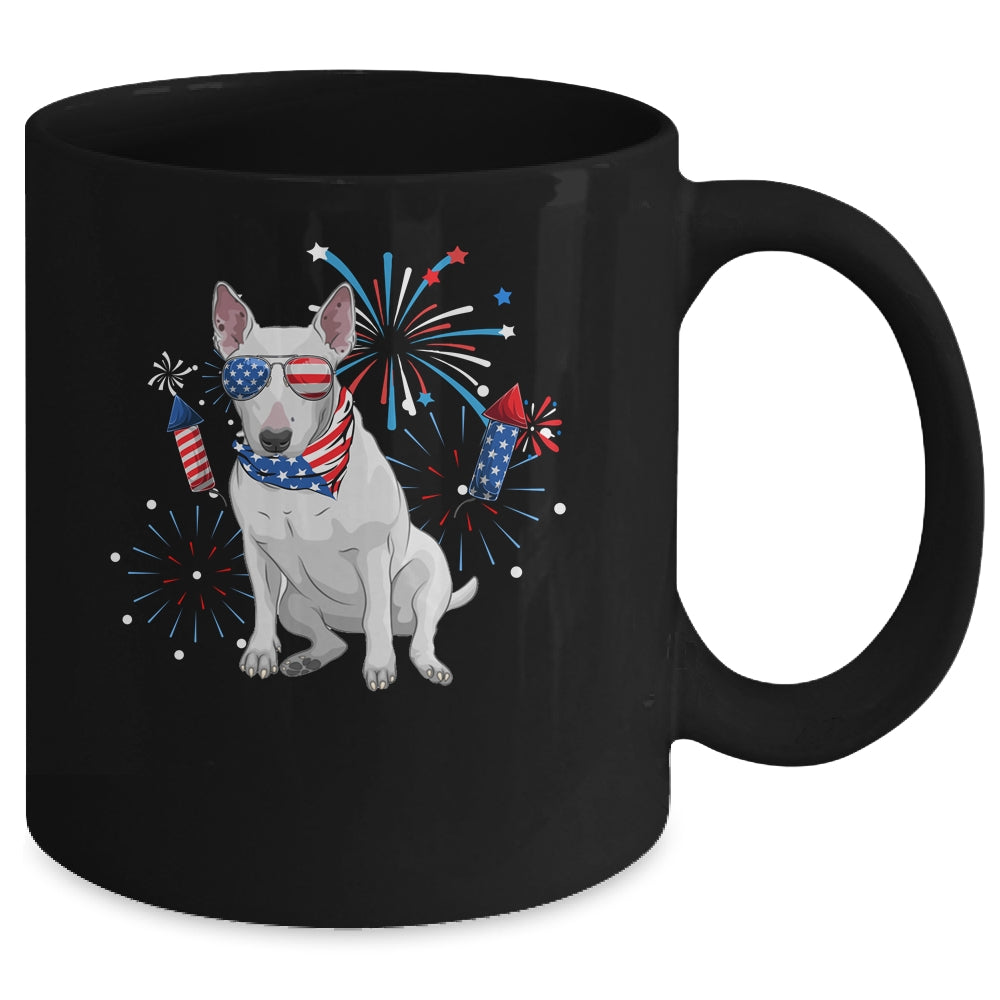 Bull Terrier Dog American USA Flag 4th of July women Lover Mug | siriusteestore