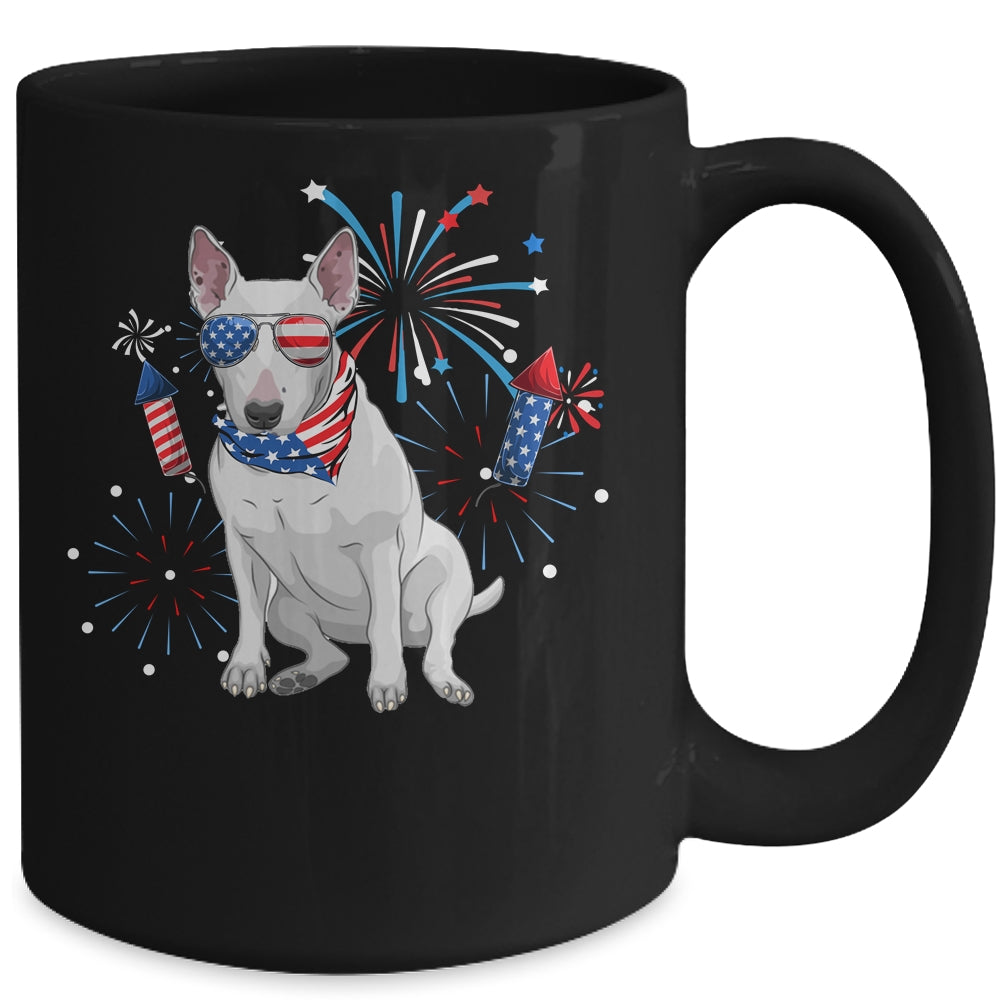 Bull Terrier Dog American USA Flag 4th of July women Lover Mug | siriusteestore
