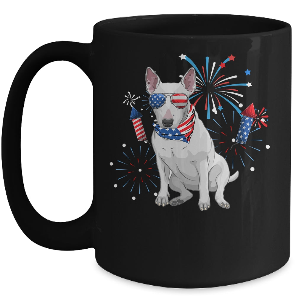 Bull Terrier Dog American USA Flag 4th of July women Lover Mug | siriusteestore