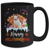 Bull Terrier HalloThanksMas Halloween Thanksgiving Christmas Mug | siriusteestore