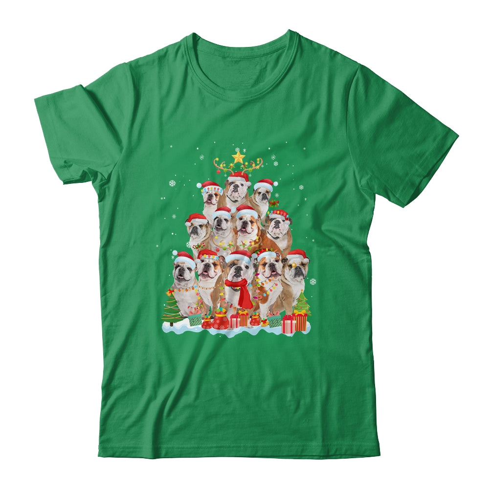 Bulldog Christmas Tree Pajama Xmas Shirt & Sweatshirt | siriusteestore