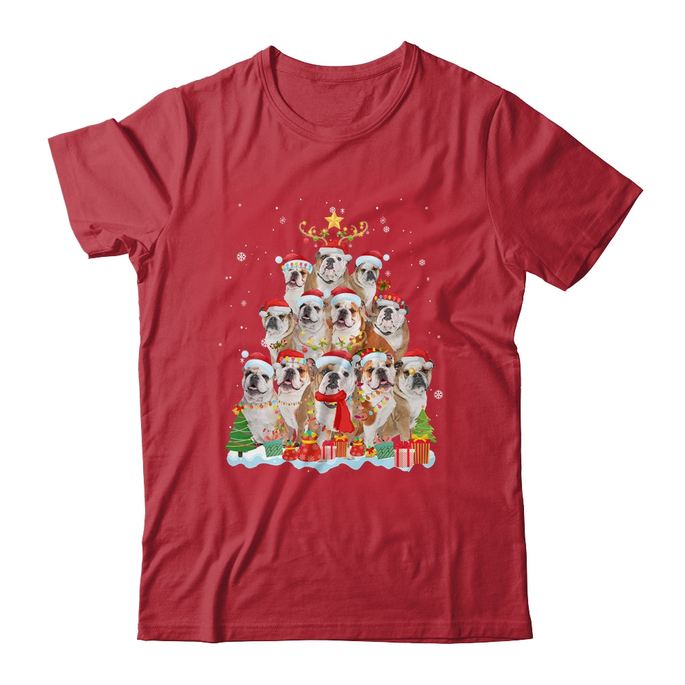 Bulldog Christmas Tree Pajama Xmas Shirt & Sweatshirt | siriusteestore