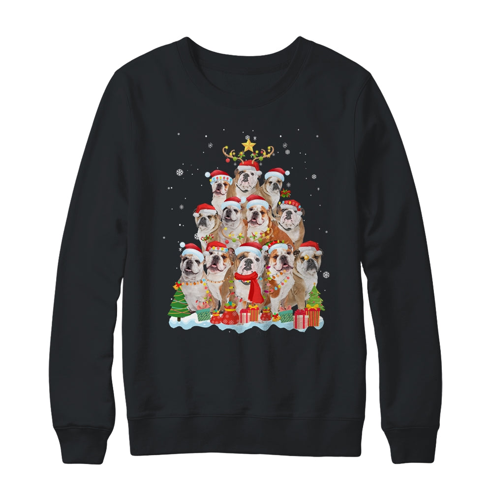 Bulldog Christmas Tree Pajama Xmas Shirt & Sweatshirt | siriusteestore