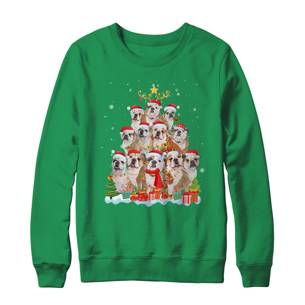 Bulldog Christmas Tree Pajama Xmas Shirt & Sweatshirt | siriusteestore