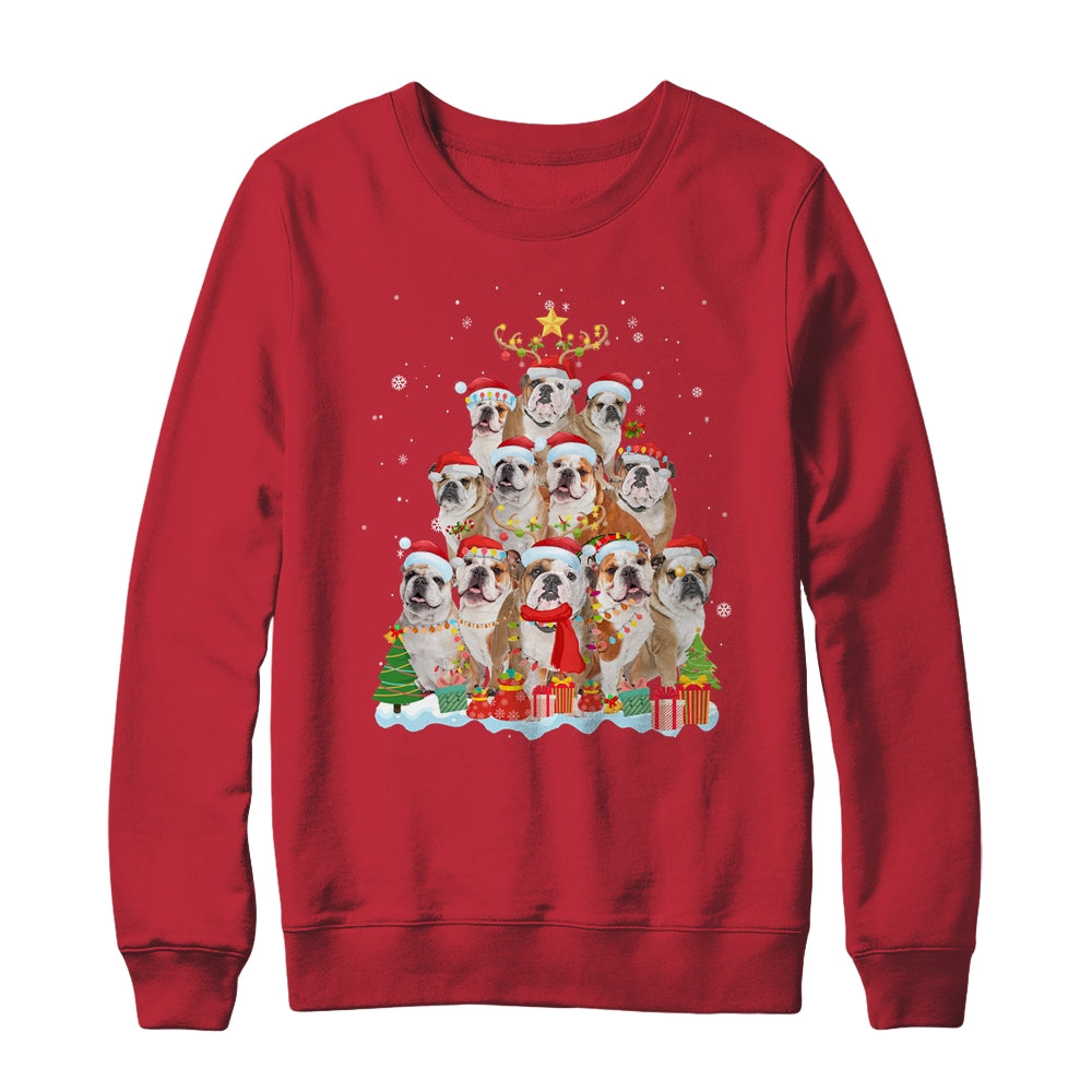 Bulldog Christmas Tree Pajama Xmas Shirt & Sweatshirt | siriusteestore