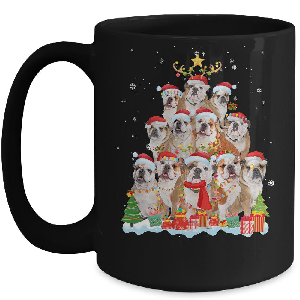 Bulldog Christmas Tree Pajama Xmas Mug | siriusteestore