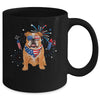 Bulldog Dog American USA Flag 4th of July Men women Lover Mug | siriusteestore