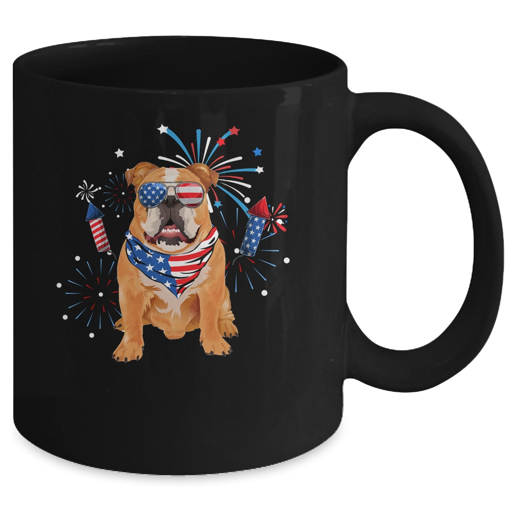 Bulldog Dog American USA Flag 4th of July Men women Lover Mug | siriusteestore