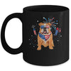 Bulldog Dog American USA Flag 4th of July Men women Lover Mug | siriusteestore