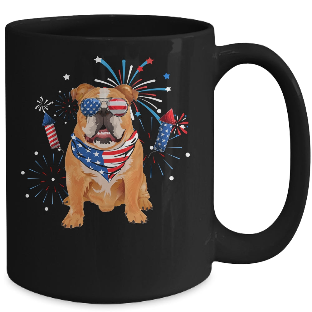 Bulldog Dog American USA Flag 4th of July Men women Lover Mug | siriusteestore