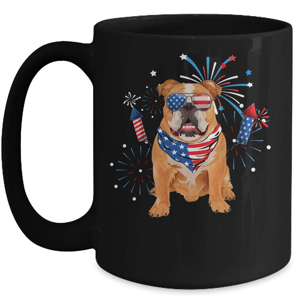 Bulldog Dog American USA Flag 4th of July Men women Lover Mug | siriusteestore