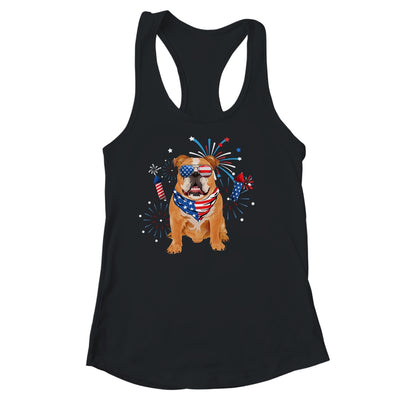 Bulldog Dog American USA Flag 4th of July Men women Lover Shirt & Tank Top | siriusteestore