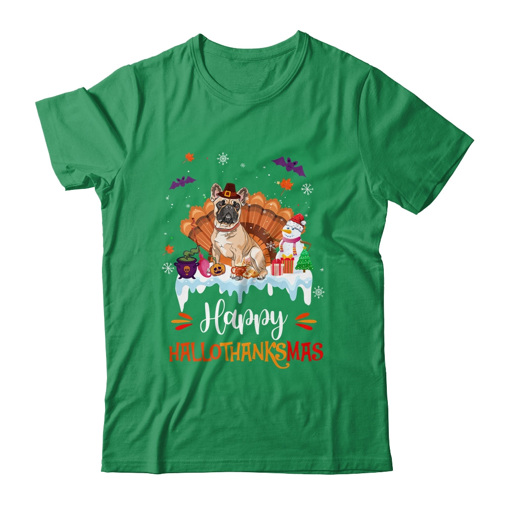 Bulldog HalloThanksMas Halloween Thanksgiving Christmas Shirt & Sweatshirt | siriusteestore
