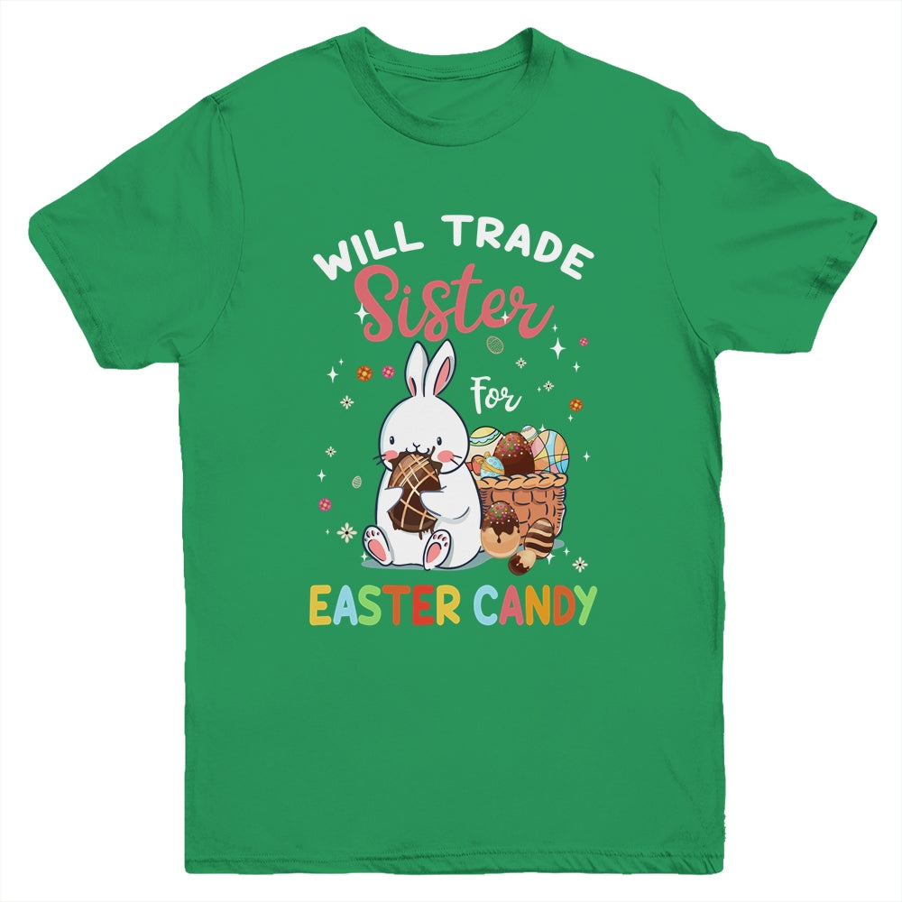 Bunny Eat Chocolate Eggs Will Trade Sister For Easter Candy Youth Shirt | siriusteestore