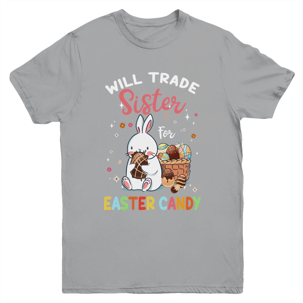 Bunny Eat Chocolate Eggs Will Trade Sister For Easter Candy Youth Shirt | siriusteestore