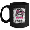 CNA Nurse Life Bleached Pink Leopard Messy Bun Hair Glasses Mug | siriusteestore