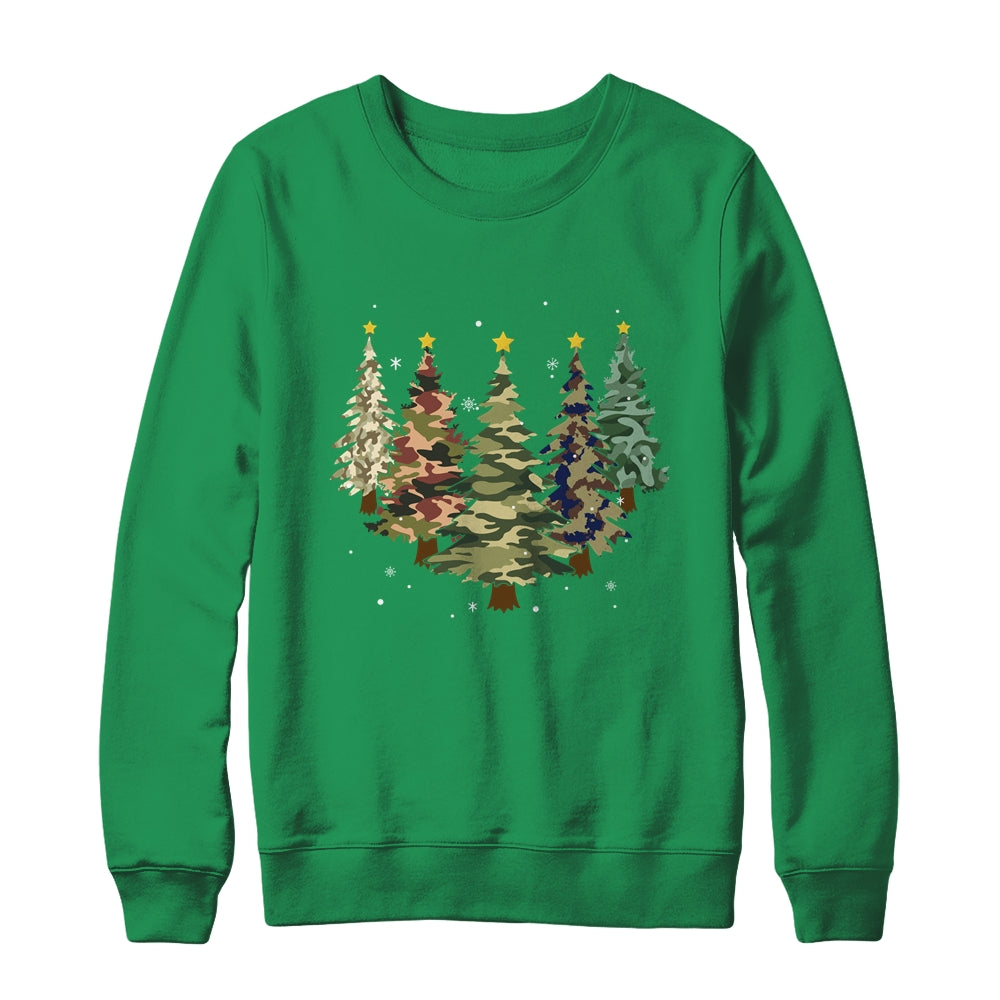 Camo Print Christmas Trees With Camouflage Print Xmas Shirt & Sweatshirt | siriusteestore