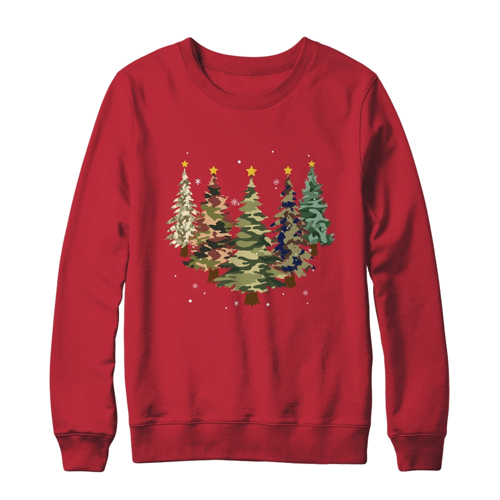 Camo Print Christmas Trees With Camouflage Print Xmas Shirt & Sweatshirt | siriusteestore