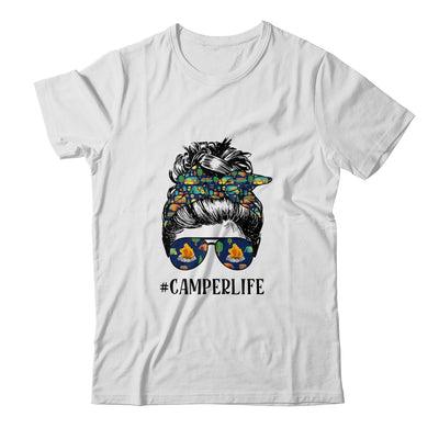 Camper Life Messy Bun Hair Mother's Day Camping Lovers Shirt & Tank Top | siriusteestore