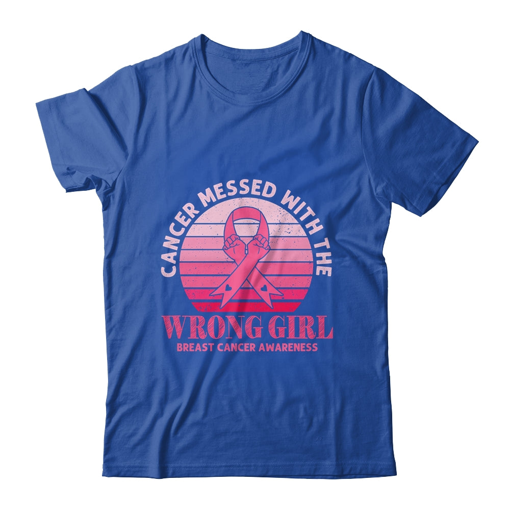 Cancer Messed With The Wrong Girl Breast Cancer Awareness Shirt & Hoodie | siriusteestore