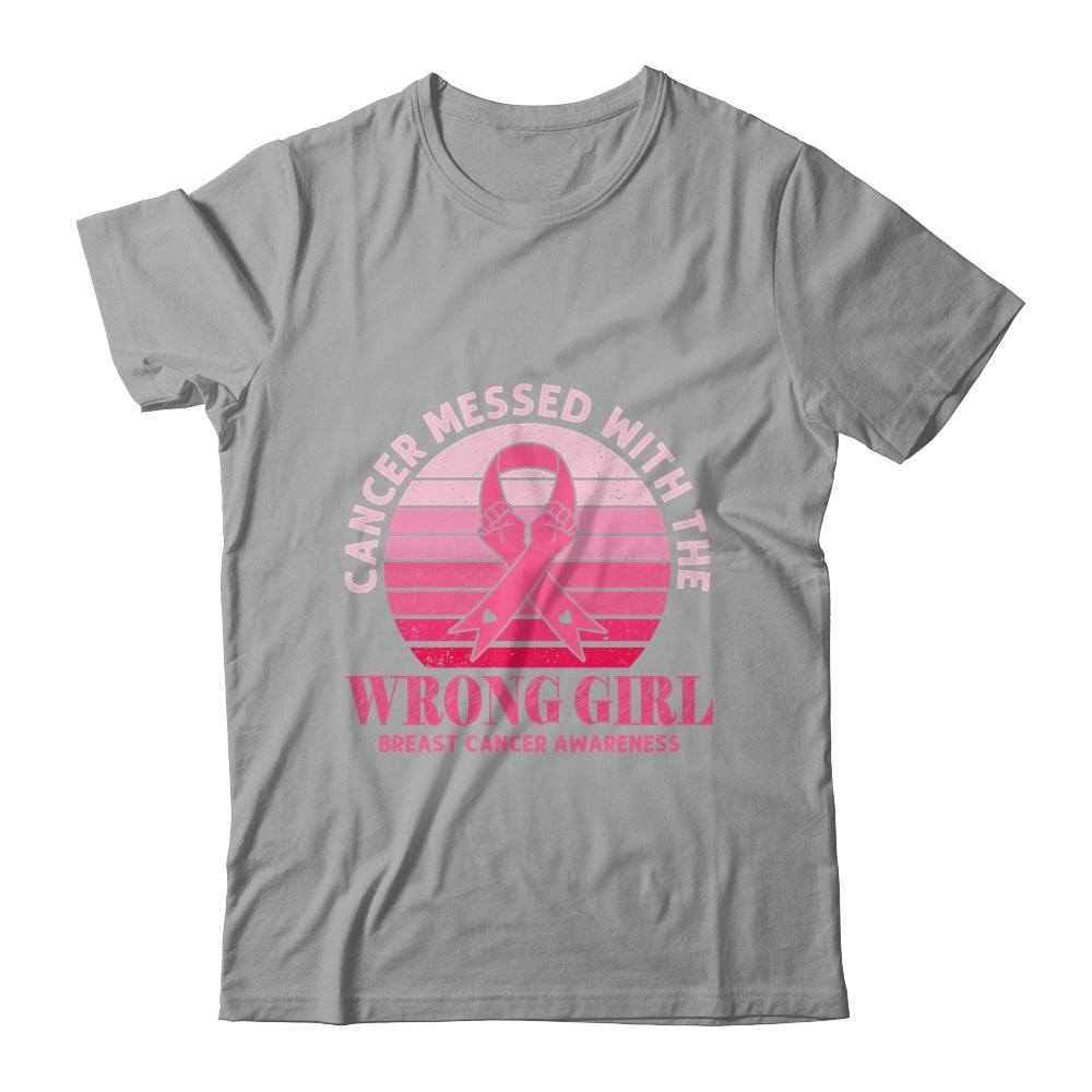 Cancer Messed With The Wrong Girl Breast Cancer Awareness Shirt & Hoodie | siriusteestore