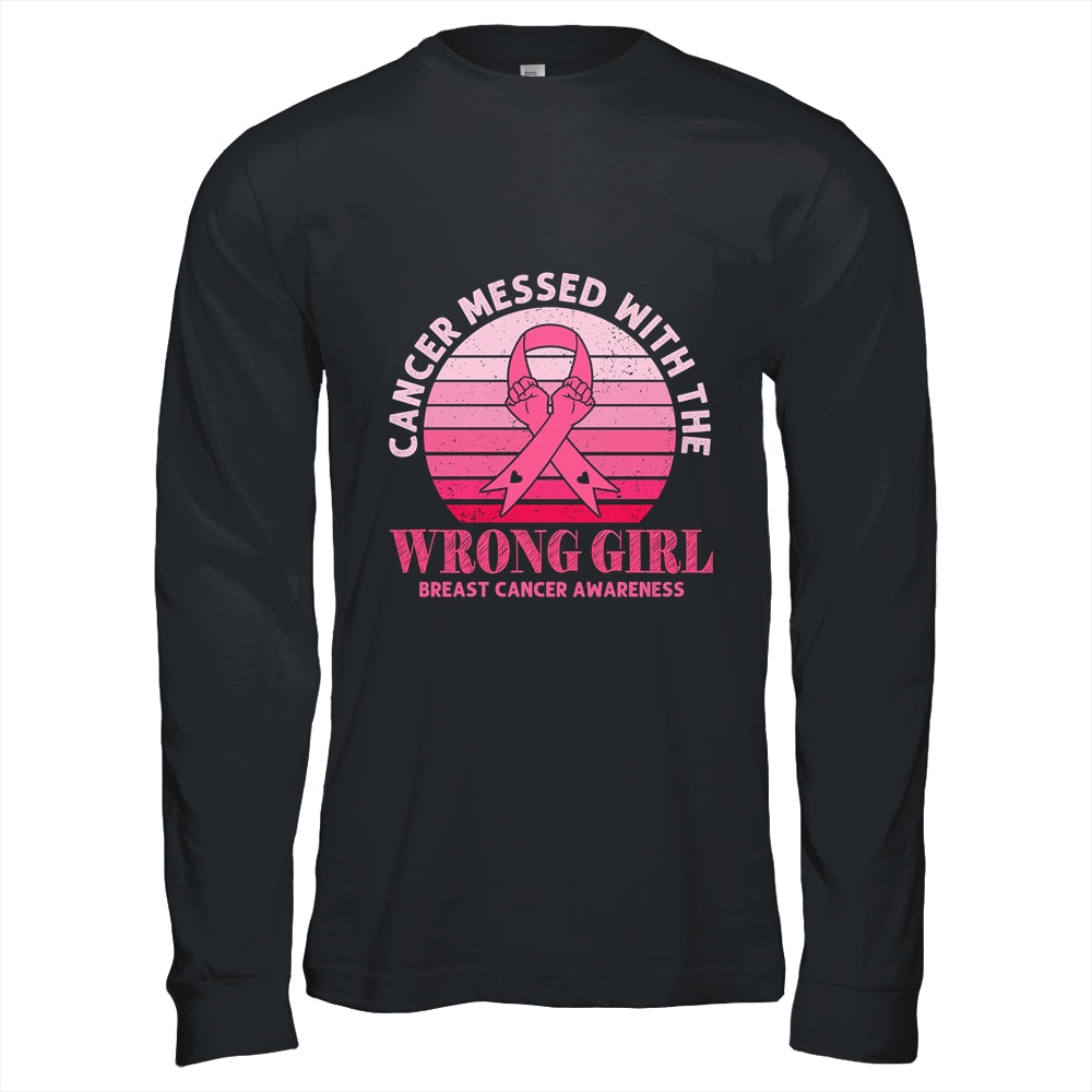 Cancer Messed With The Wrong Girl Breast Cancer Awareness Shirt & Hoodie | siriusteestore