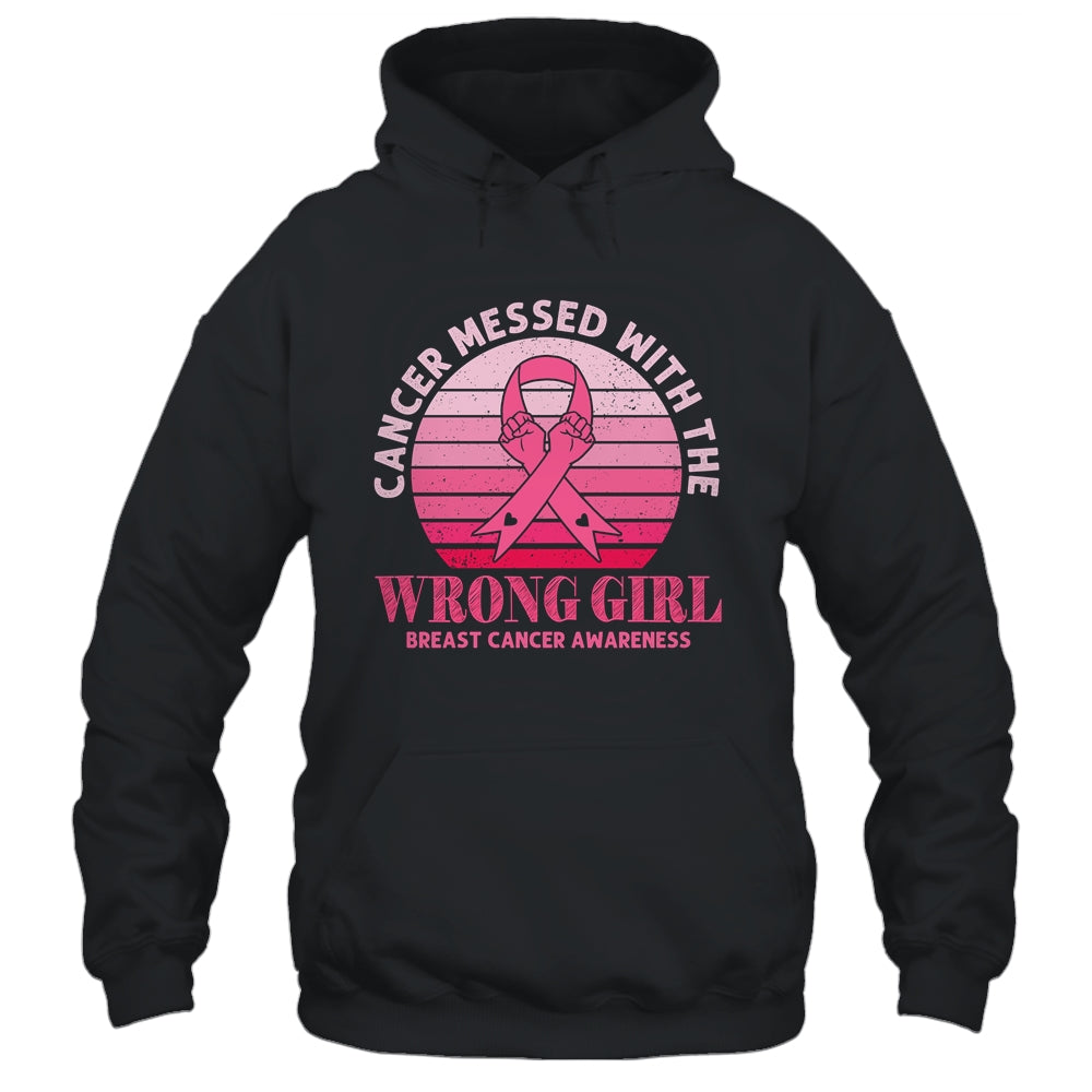 Cancer Messed With The Wrong Girl Breast Cancer Awareness Shirt & Hoodie | siriusteestore